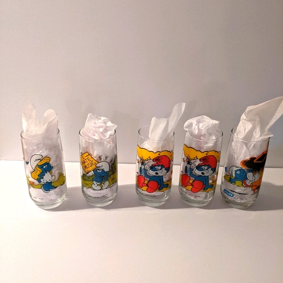 Smurf vintage drinking glasses - Picture 1 of 11